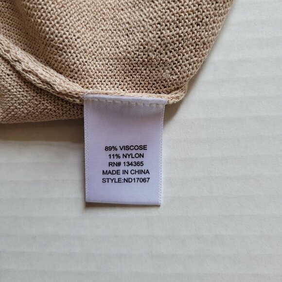 Andrea Jovine cardigan sweater light brown cocoon crochet neutral pockets new - Picture 11 of 14